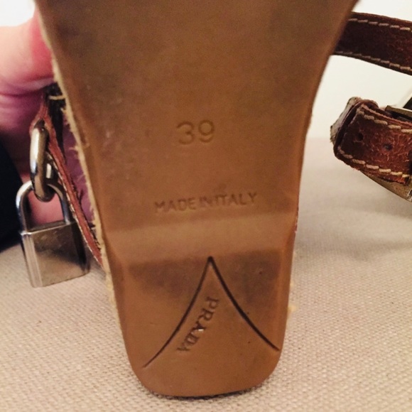 PRADA brown leather wedges - Size 39 - Picture 7 of 7